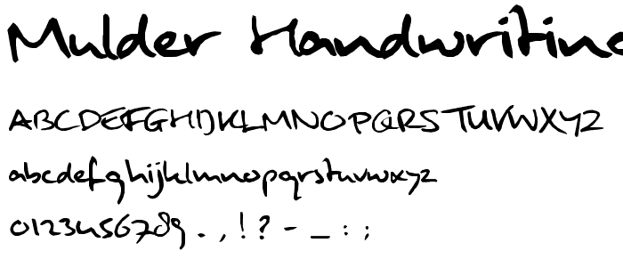 Mulder handwriting font
